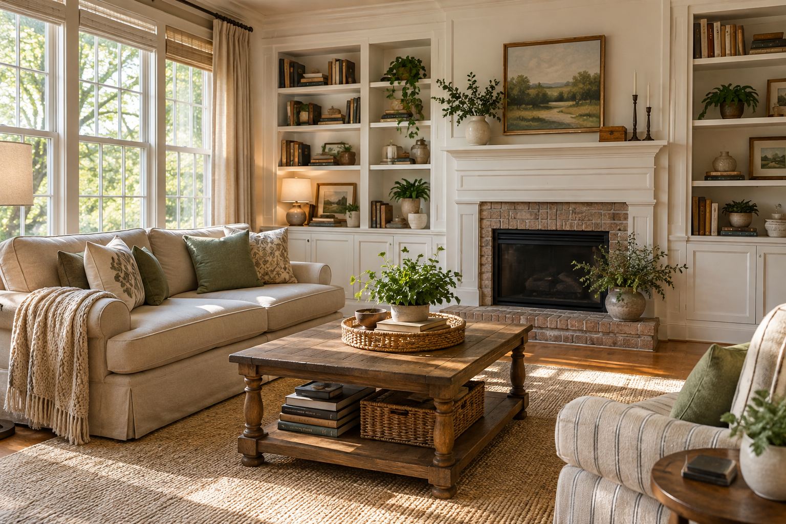 A cozy Cumming living room, illustrative